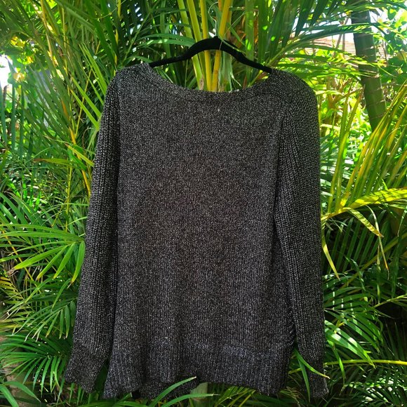 Calvin Klein Oversize Cable Knit Metallic Sweater - Picture 4 of 4